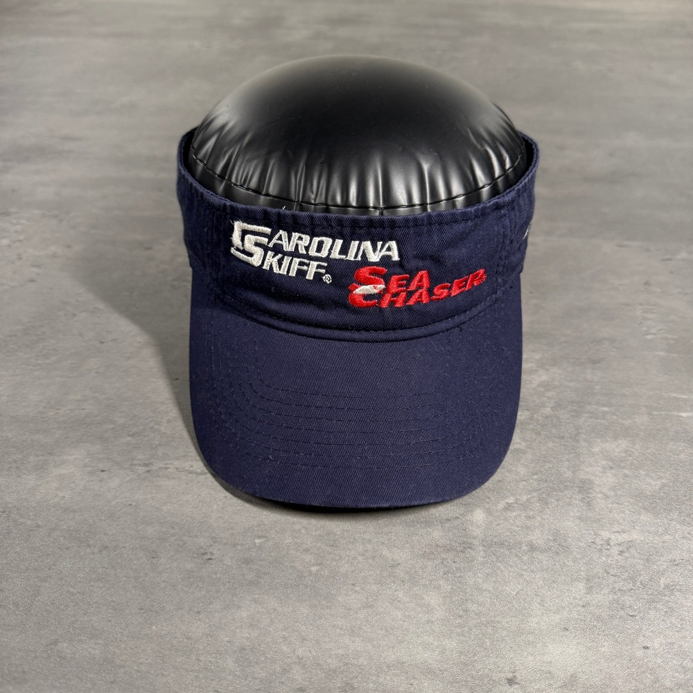 Carolina Skiff Sea Chaser Golf Visor Hat Navy White Sail Yacht Boating Saltwater